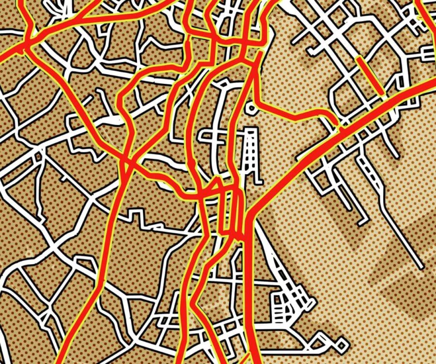 Tokyo City Japan Street Map Art Halftone Poster - Image 3