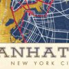 Manhattan NYC Street Map | Ombre Grunge Texture