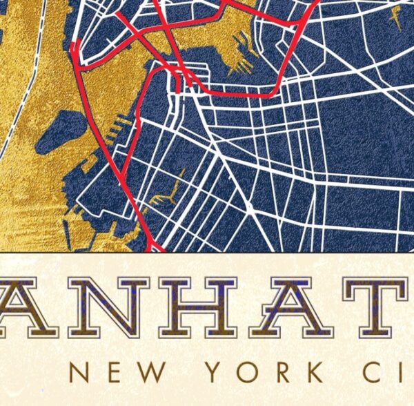 Manhattan NYC Street Map | Ombre Grunge Texture