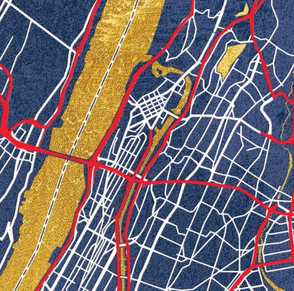 Manhattan NYC Street Map | Ombre Grunge Texture