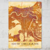 MISTERMAPDESIGN GOLDEN BROWN OMBRE GRUNGE NEW ORLEANS 750PX X 750PX NEW ORLEANS STREET MAP