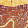 MISTERMAPDESIGN GOLDEN BROWN OMBRE GRUNGE NEW ORLEANS ZOOM 02 New Orleans Street Map Golden Brown Ombre Grunge