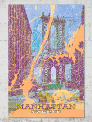 MISTERMAPDESIGN MANHATTAN NYC TEXT BOTTOM 750PX X 750PX MANHATTAN STREET MAP ART