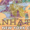 Manhattan NYC Street Map Art Poster