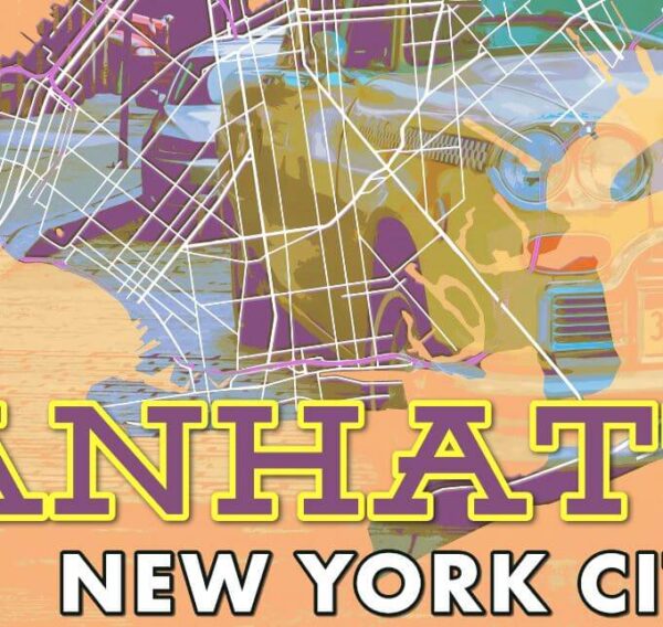 Manhattan NYC Street Map Art Poster