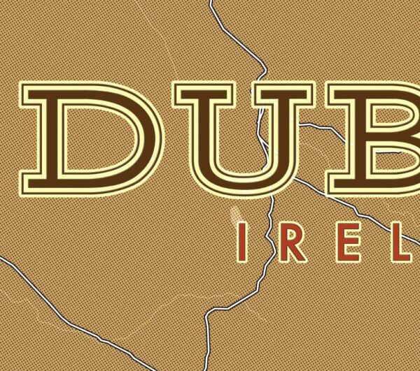MISTERMAPDESIGN PRODUCT DUBLIN FEATURED IMAGE ZOOM 01 Dublin City Ireland Street Map Art Halftone Poster