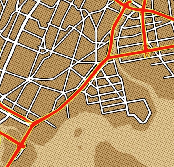 MANHATTAN NYC Street Map Half-Tone Poster