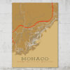 monaco street map poster