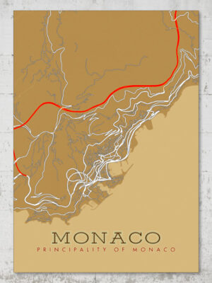 monaco street map poster