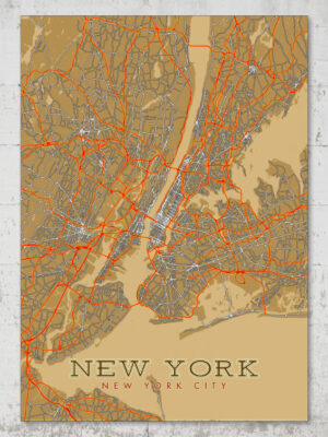 NEW YORK STREET MAP ART