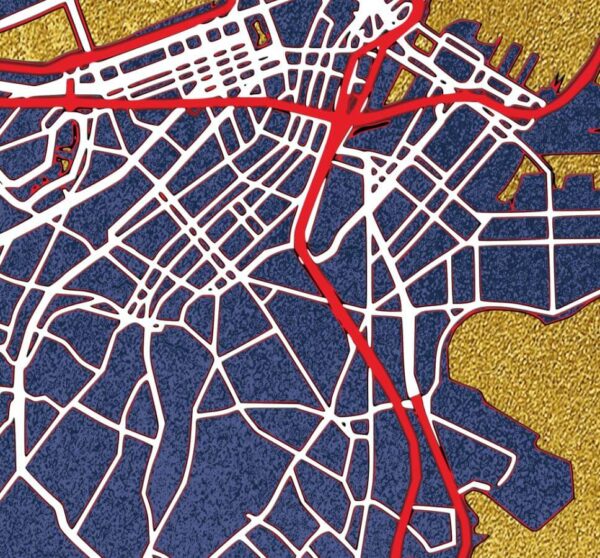 MISTERMAPDESIGN PRODUCT OMBRE GRUNGE IMAGES BOSTON ZOOM 02 Boston City Street Map | Ombre Grunge Texture