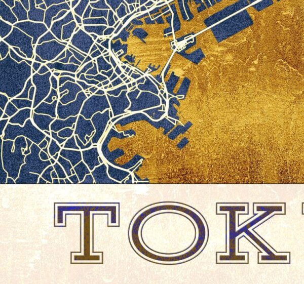 Tokyo City Street Map Japan | Ombre Grunge Texture