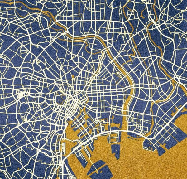 Tokyo City Street Map Japan | Ombre Grunge Texture