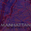 MISTERMAPDESIGN MOCKUP PRODUCT IMAGES MANHATTAN NYC GRUNGE GLOW ZOOM 01 Manhattan Street Map | Grunge Glow | Poster
