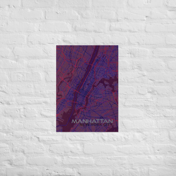 enhanced-matte-paper-poster-cm-50x70-cm-front-627d12fd5b884.jpg Manhattan Street Map | Grunge Glow | Poster