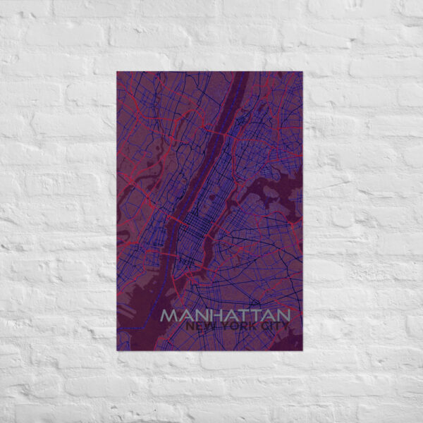 enhanced-matte-paper-poster-cm-61x91-cm-front-627d12fd5b914.jpg Manhattan Street Map | Grunge Glow | Poster